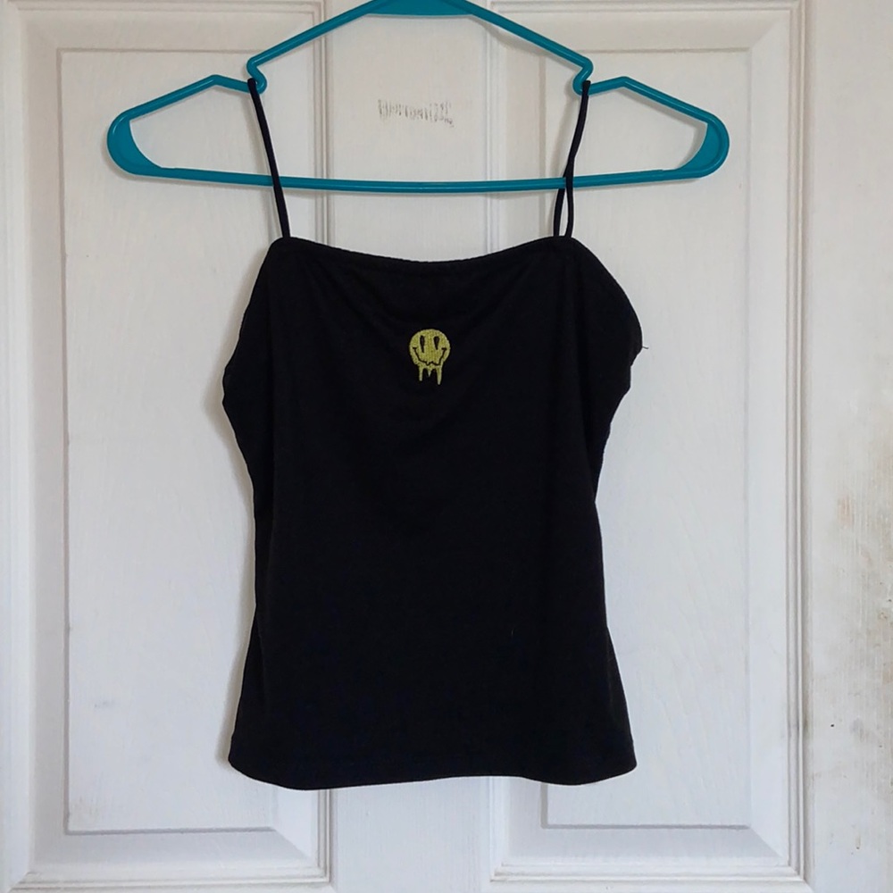 Black smiley Tank Top